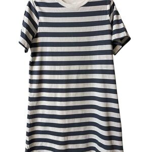 Old Navy Striped medium Blue and White T-Shirt Dress
